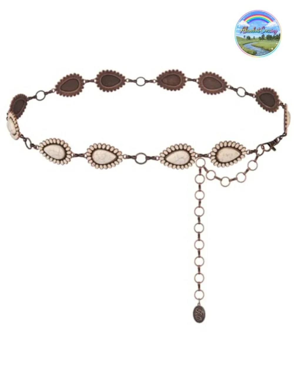 Adjustable Turquoise Western Concho Chain Belt Women Boho Metal Waist Chain